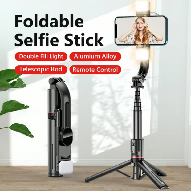 Foldable Selfie Stick Tripod (Without 2 LIghts)