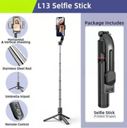 Foldable Selfie Stick Tripod (Without 2 LIghts)