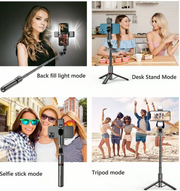 Foldable Selfie Stick Tripod (Without 2 LIghts)